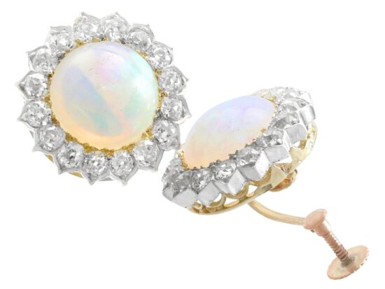 Victorian Opal Diamond Earrings