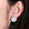 Victorian Opal Earrings Being Worn