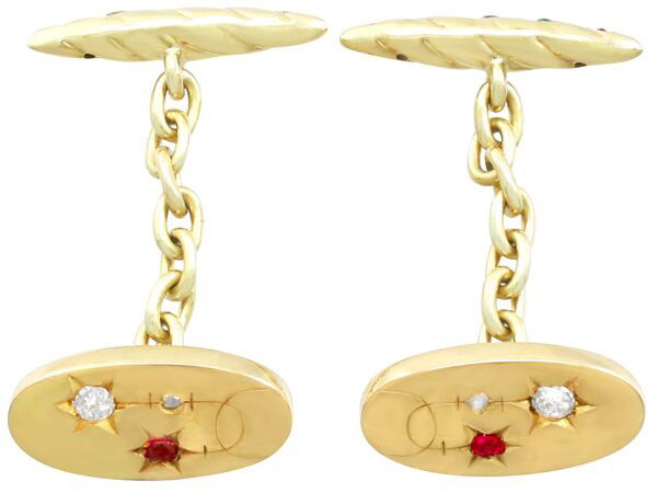 antique gold gemstone cufflinks