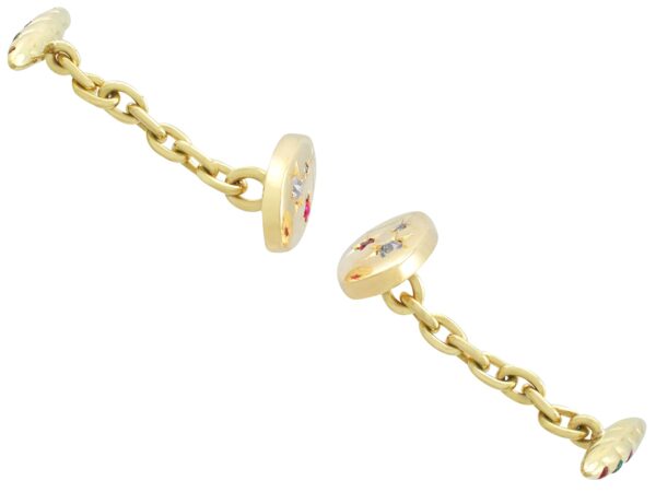 antique yellow gold gemstone cufflinks
