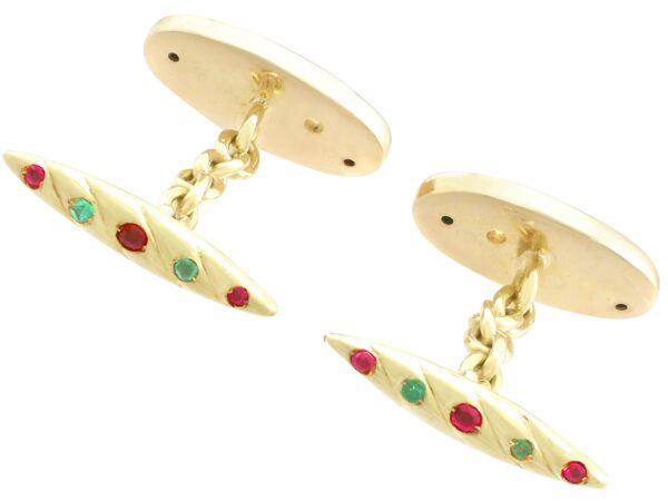 antique 14k gold gemstone cufflinks