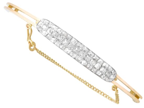 Antique Russian Diamond Gold Bangle