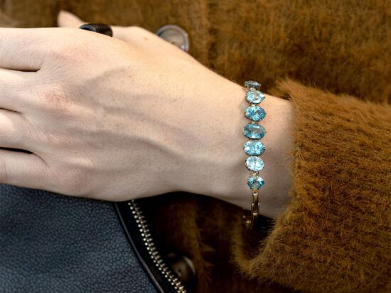 Blue Zircon Bracelet On Hand