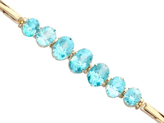 Blue Zircon Gold Bracelet Front