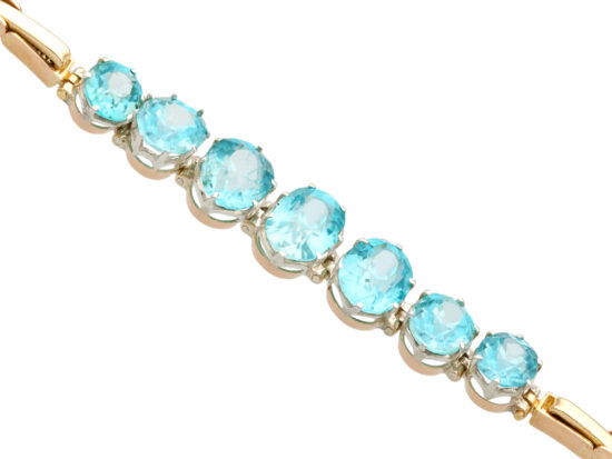 Blue Zircon Bracelet Angled View
