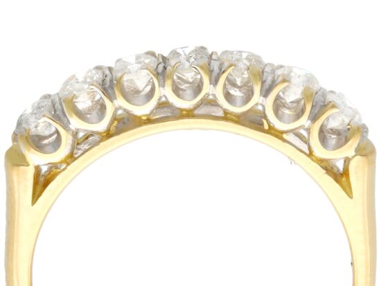 7 Diamond Half Eternity Ring in yellow gold