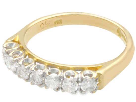 yellow gold 7 Diamond Half Eternity Ring