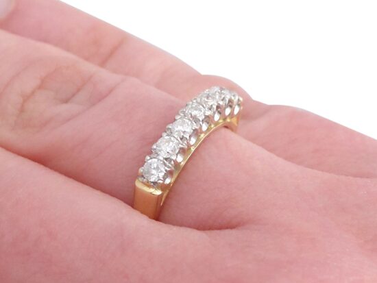 7 Diamond Half Eternity Ring on hand