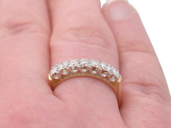 7 Diamond Half Eternity Ring on finger