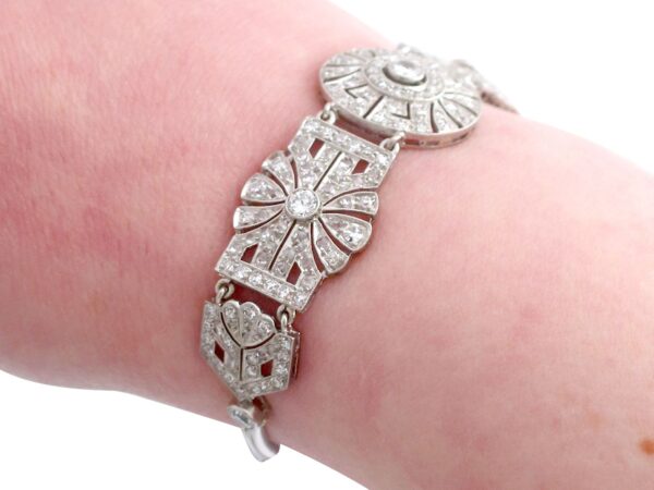 Close Up Wearing 1940s Platinum Bracelet