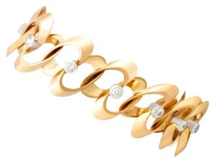 Vintage French Diamond Yellow Gold Bracelet