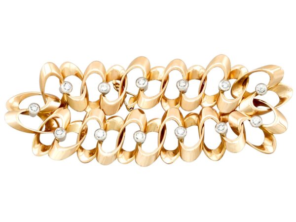 18ct Yellow Gold Diamond Bracelet Front