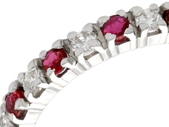 Ruby and Diamond Eternity Ring hallmark