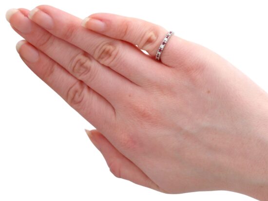 wearing Ruby and Diamond Eternity Ring