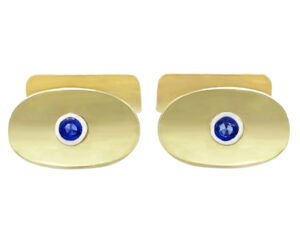 vintage gold sapphire cufflinks