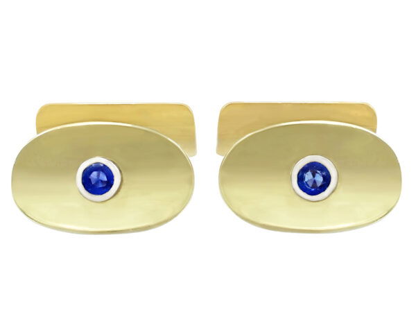 vintage gold sapphire cufflinks