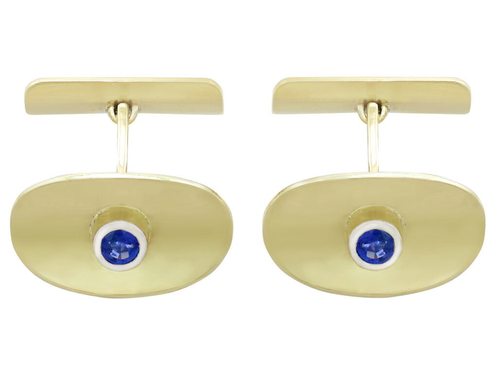 vintage sapphire cufflinks in gold