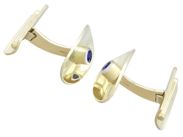 gold sapphire cufflinks