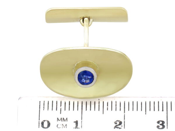 whale back sapphire cufflink