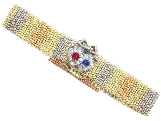 Antique Mesh Gold Bracelet Front