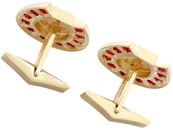 gold garnet horseshoe cufflinks