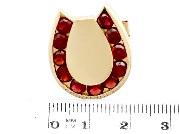 gold garnet horseshoe cufflink size
