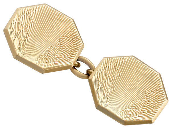 18ct Yellow Gold Cufflinks Front View