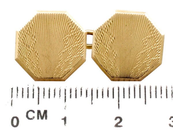 Yellow Gold Cufflinks Size Reference
