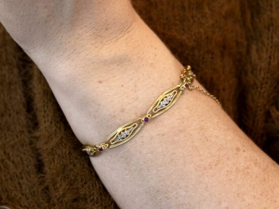 Ruby Diamond Gold Bracelet