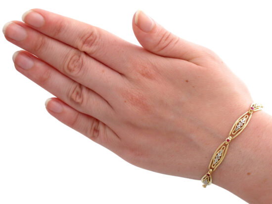 Ruby Bracelet On Wrist