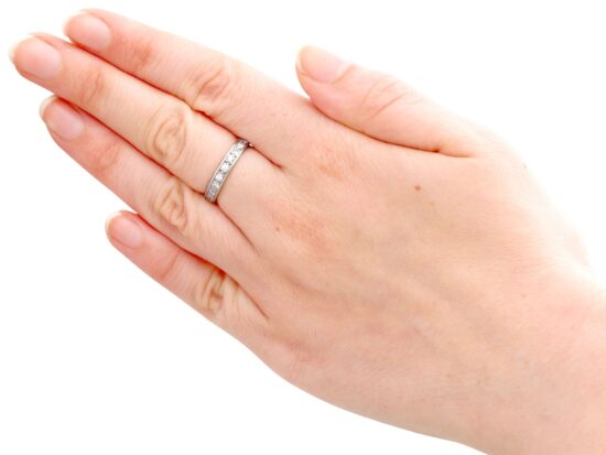 wearing Platinum Full Diamond Eternity Ring