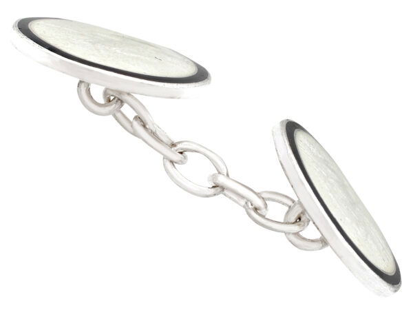 chain link silver footballer cufflink