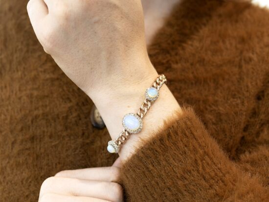 Antique opal and diamond bracelet wearing