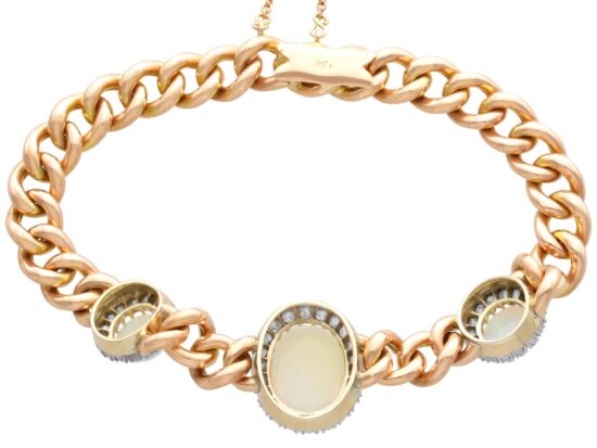Antique opal and diamond bracelet reverse