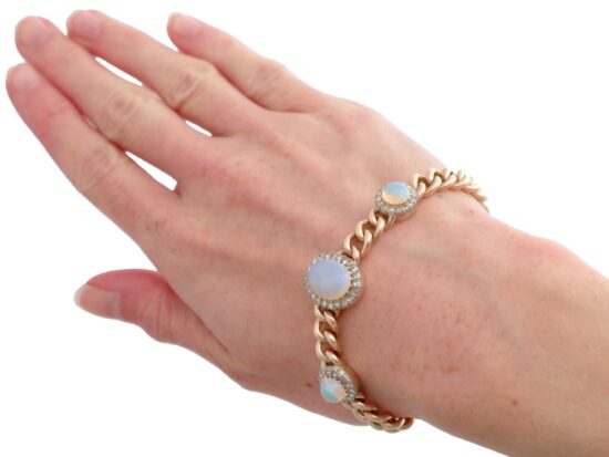 Antique opal and diamond bracelet wearing