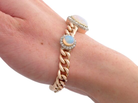 Antique opal and diamond bracelet wearing