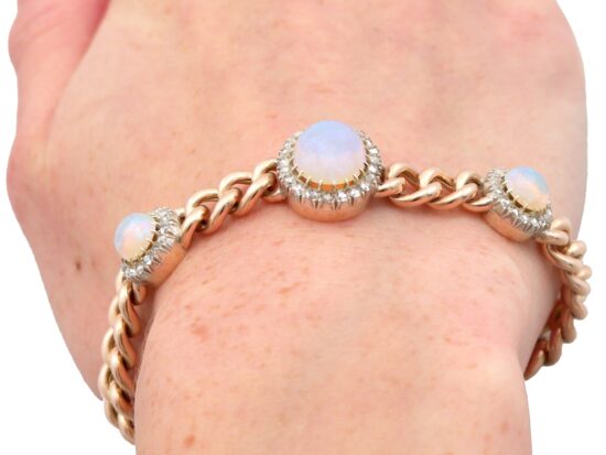 Antique opal and diamond bracelet wearing