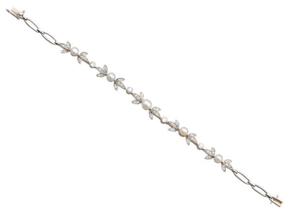 Edwardian Gold Pearl Bracelet Angled