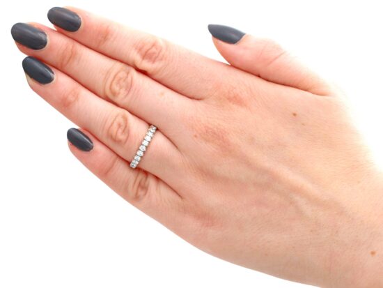 wearing 1970s 18ct White Gold Full Eternity Ring