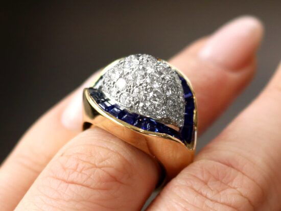 vintage sapphire and diamond ring