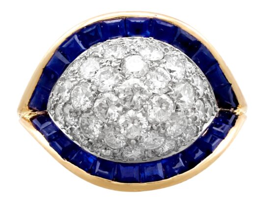 unusual art deco diamond and sapphire ring
