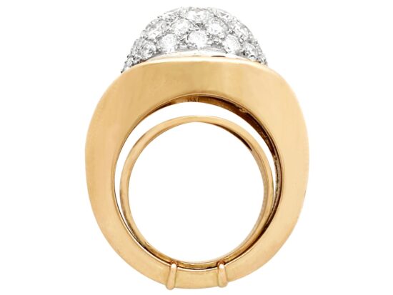side profile unusual art deco diamond and sapphire ring