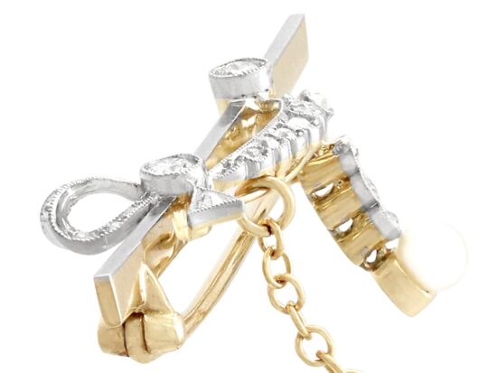 Diamond and Pearl Bar Brooch