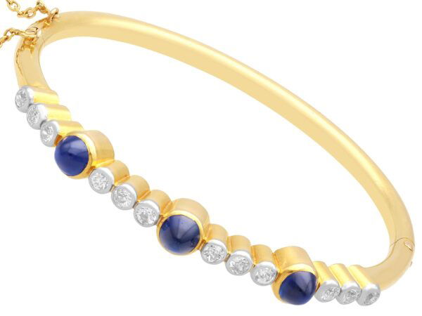 Victorian Gold Sapphire Bracelet Angled