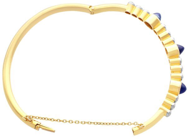 Sapphire Diamond Bangle Open