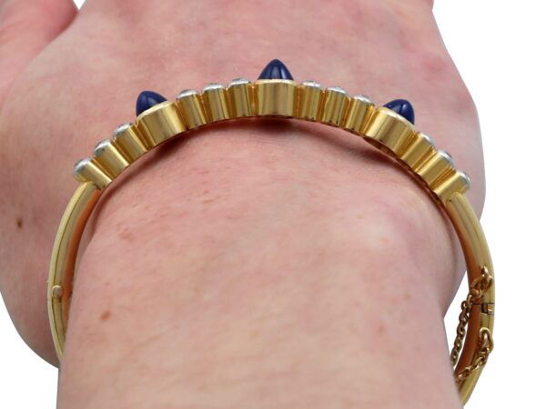 Antique Sapphire Bracelet Worn Close-Up