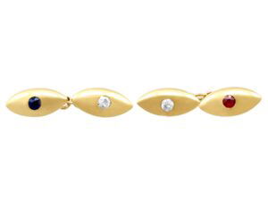 diamond sapphire and ruby cufflinks