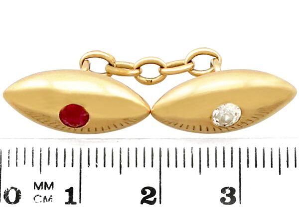 size of ruby and diamond cufflink