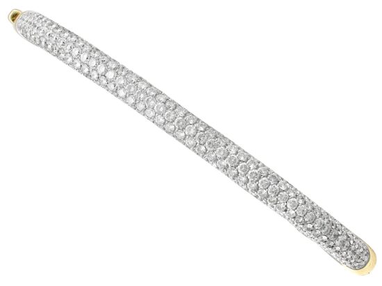 Vintage Diamond Yellow Gold Bangle