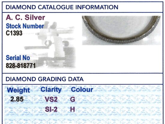 Independent Diamond Grading Card Included